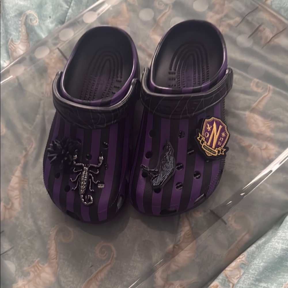 Kids Purple and Black Clogs